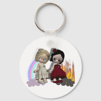 angel and devil cutie girls key ring