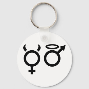 angel and devil icon key ring