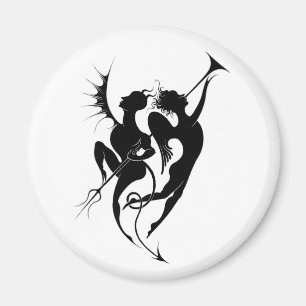 Angel and Devil Silhouette Magnet