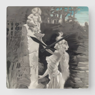 Angel and Goddess Valentine Square Wall Clock