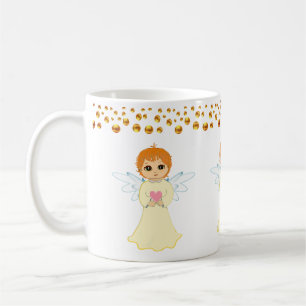 Angel and Gold Dots Confetti Coffee Mug