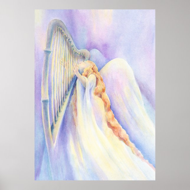 Angel and Harp Print (Front)