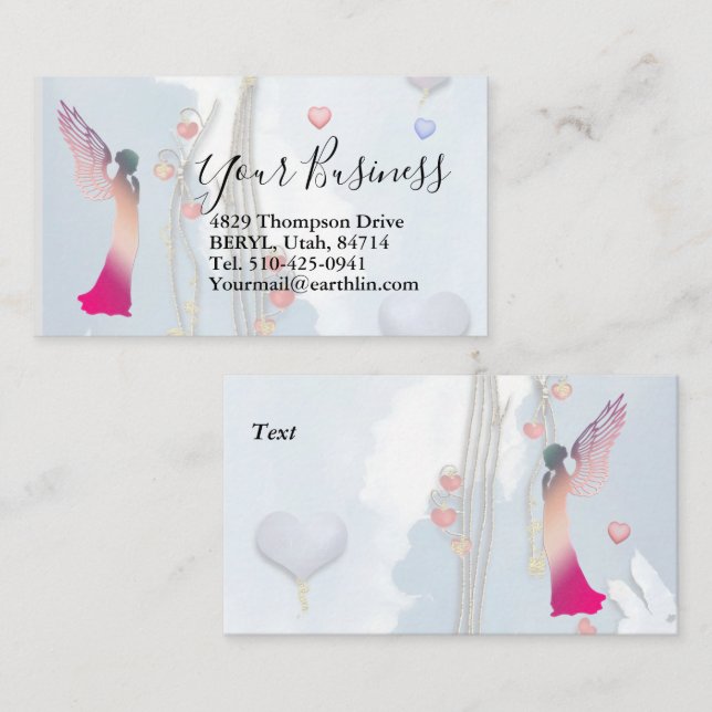 Angel and Hearts Business Card (Front/Back)
