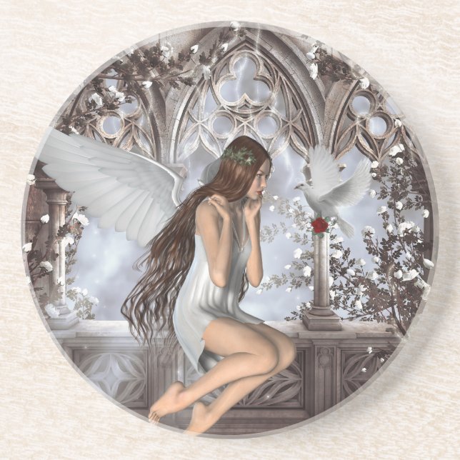 Angel and Her Dove Coaster (Front)