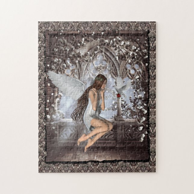 Angel and Her Dove Jigsaw Puzzle (Vertical)