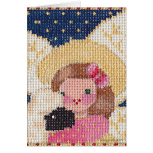 Angel and lamb card