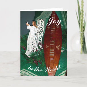Angel and Mountain Dulcimer Christmas Greeting Card