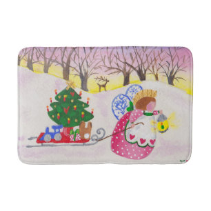 Angel and Sled Bathmat