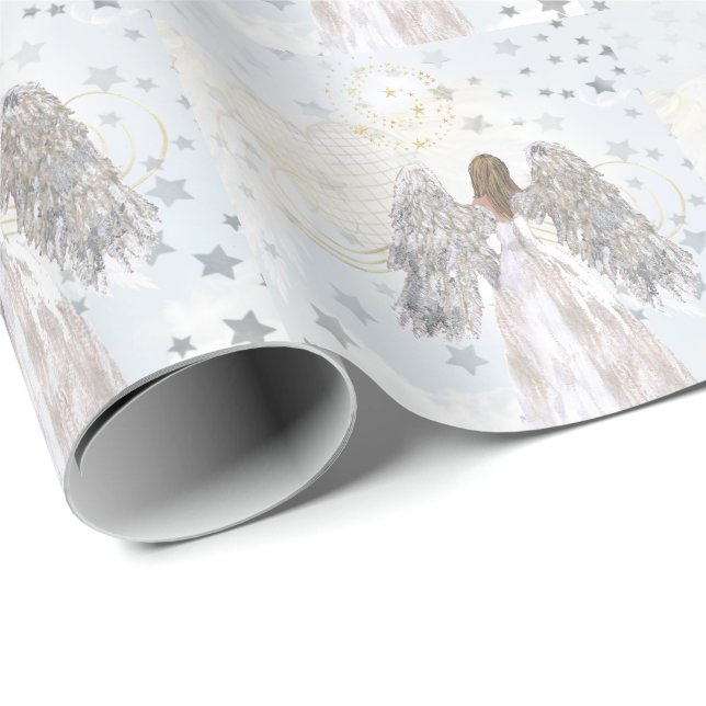 Angel and Stars Wrapping Paper (Roll Corner)