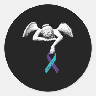 Angel And Suicide Awareness Suicide Prevention Clo Classic Round Sticker
