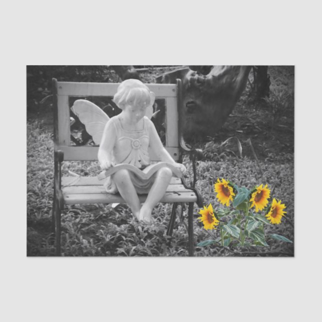 Angel and Sunflowers Tissue Paper (Front)