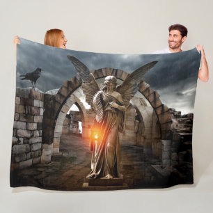 ANGEL and the CROW Fleece Blanket