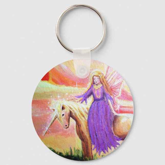 Angel and Unicorn Key Ring (Front)