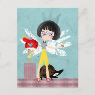 Angel armadillo icecream birthday 아르마딜로 postcard