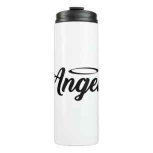 Angel Art Cool Text Graphic Word Text Art Cute Ang Thermal Tumbler