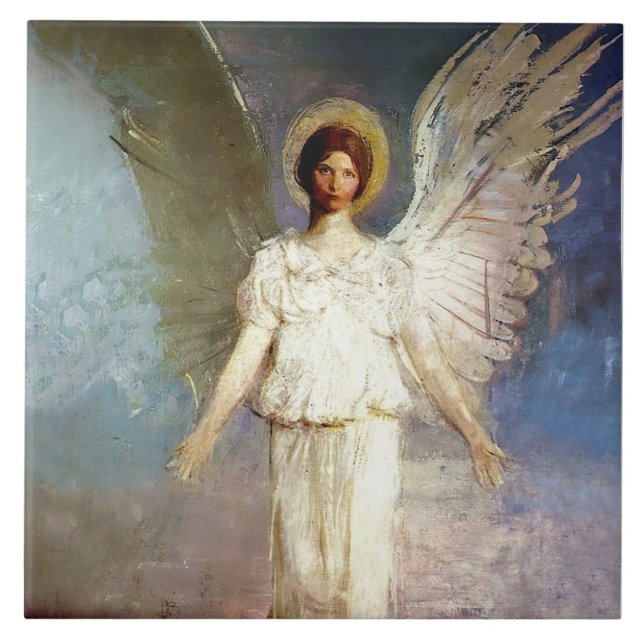 “Angel at Noon” by Abbott Thayer Ceramic Tile (Front)