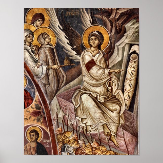 Angel at the Tomb Orthodox Christian Icon Print    (Front)
