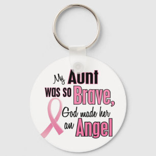 Angel AUNT Breast Cancer T-Shirts & Apparel Key Ring