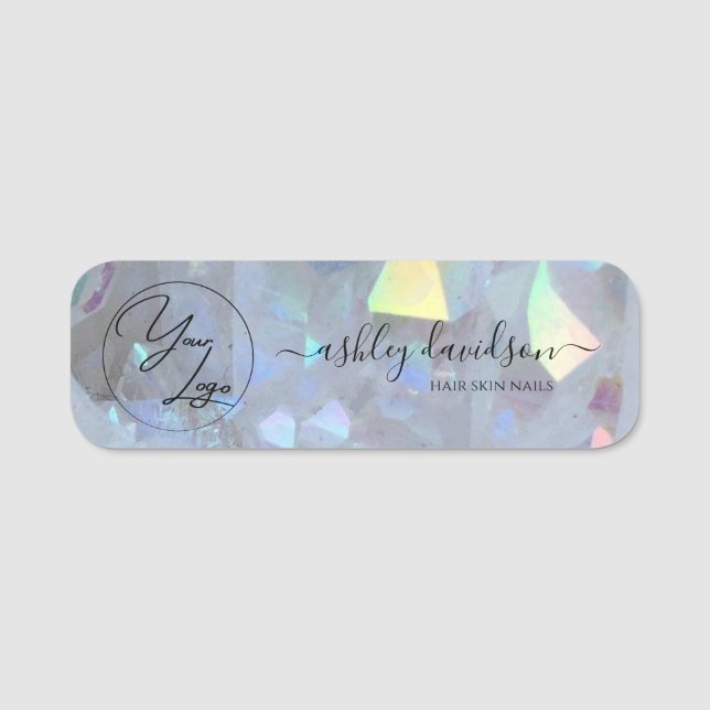 Angel Aura Quartz Crystal Business Logo Name Tag (Front)