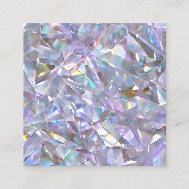 Angel Aura Quartz Crystal Diamond Gemstone Planner Square Business Card (Front)