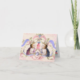 Angel Babies Children Cupids with Cupcake Love Thank You Card