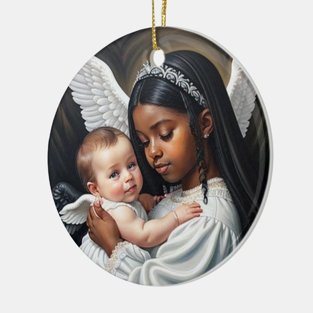 Angel Baby Ceramic Ornament (Left)