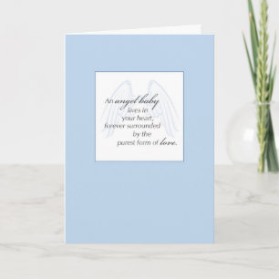 Angel Baby Wings Blue Sympathy Card