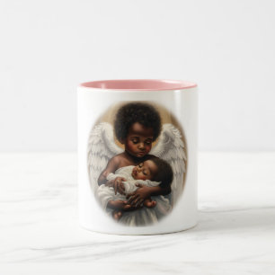 Angel babys Two-Tone coffee mug