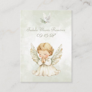 Angel baptism praying child remembrance card