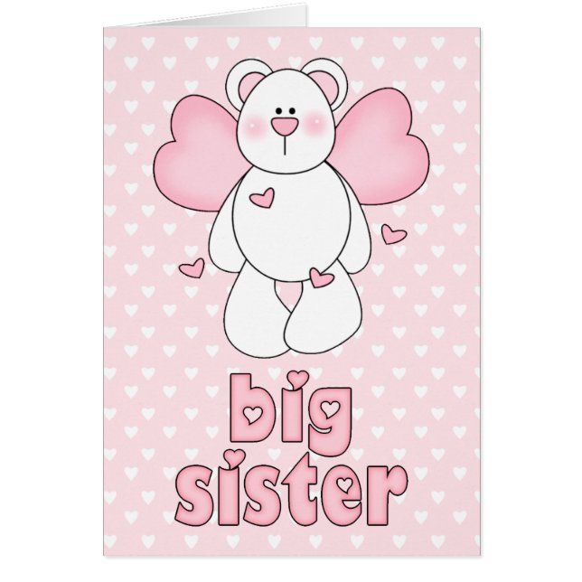 Angel Bear Big Sister Blank Card (Front)