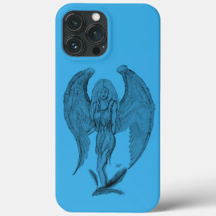Angel black and blue design iPhone 13 pro max case
