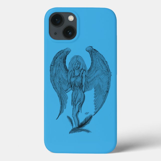 Angel black and blue design Case-Mate iPhone case (Back)