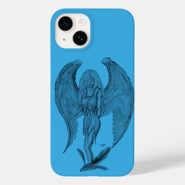 Angel black and blue design Case-Mate iPhone case (Back)