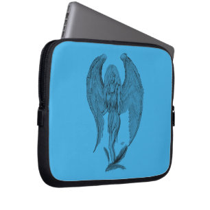 Angel black and blue design laptop sleeve