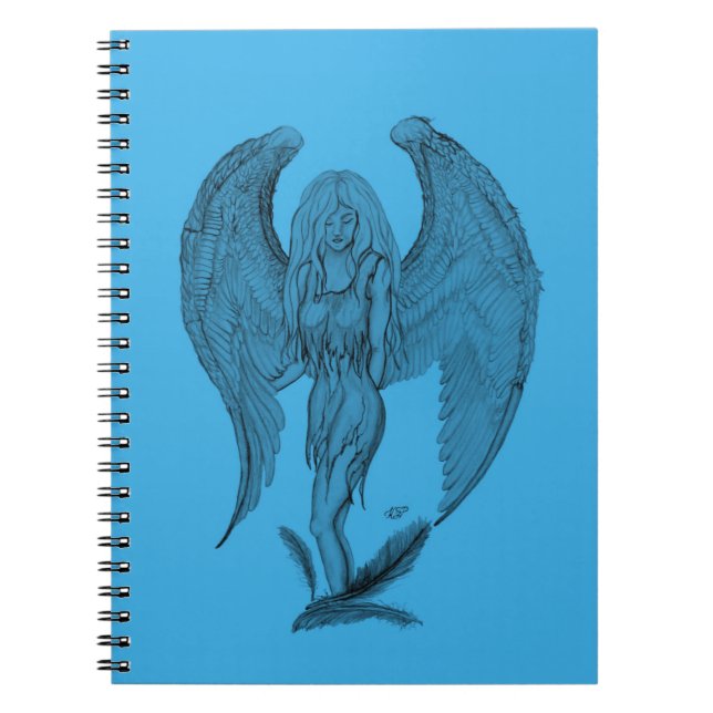 Angel black and blue design notebook (Front)