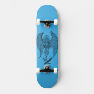 Angel - black and blue design skateboard