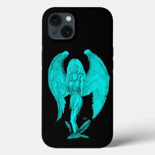 Angel , Black and Green design iPhone 13 Case