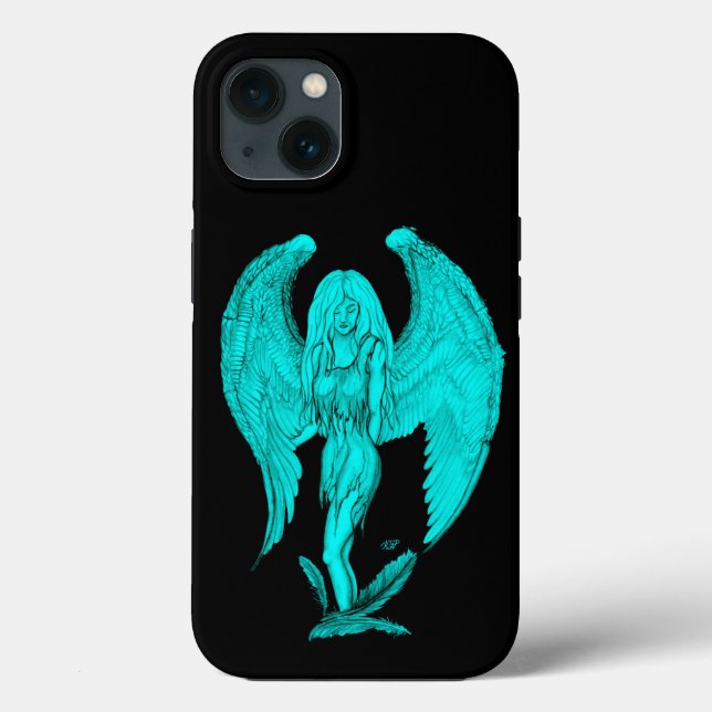 Angel , Black and Green design Case-Mate iPhone Case (Back)