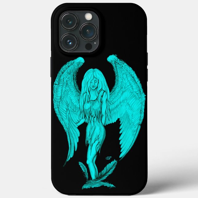 Angel , Black and Green design Case-Mate iPhone Case (Back)