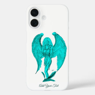 Angel , Black and Green design iPhone 16 Case