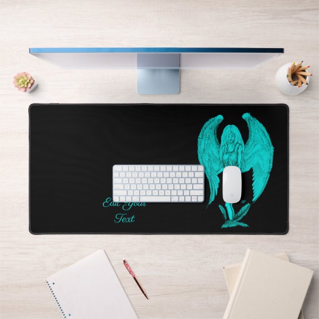 Angel , Black and Green design Desk Mat (Office 1)