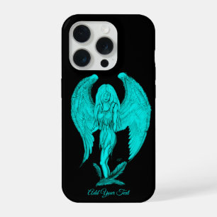 Angel , Black and Green design iPhone 15 Pro Case
