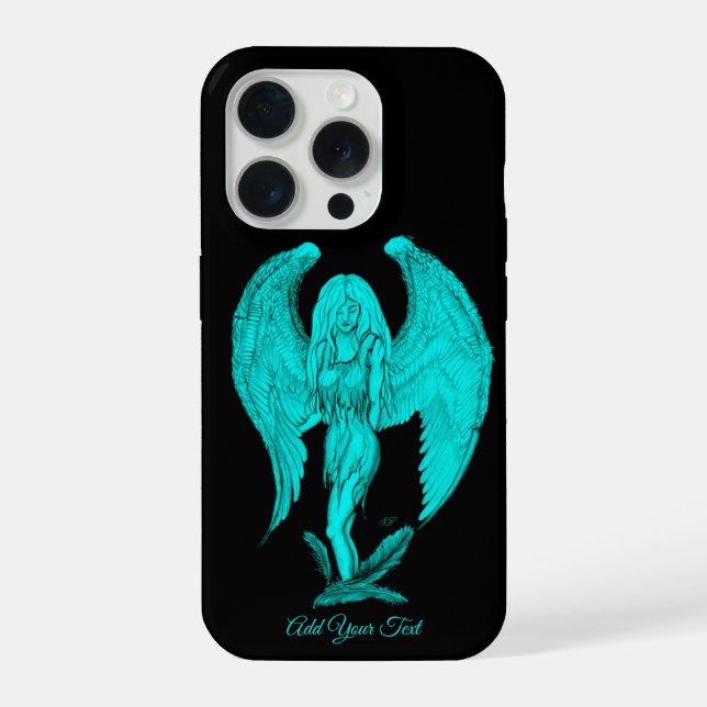 Angel , Black and Green design iPhone Case (Back)
