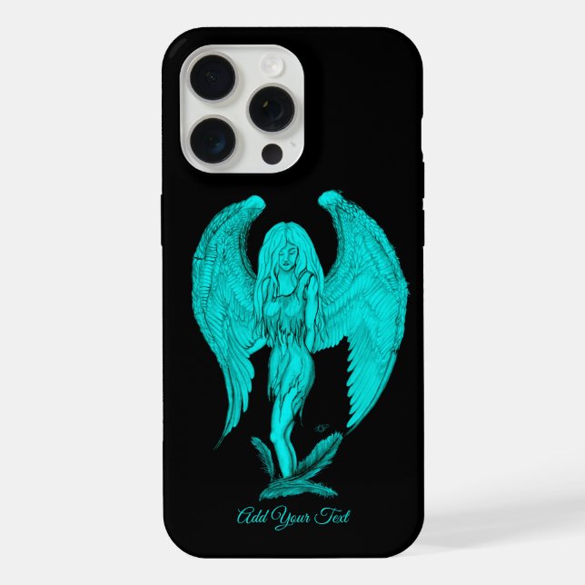 Angel , Black and Green design iPhone Case (Back)