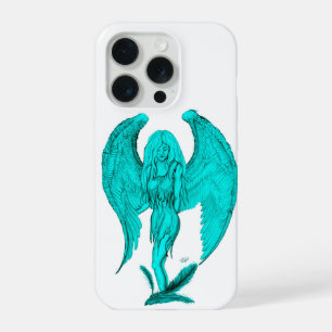 Angel , Black and Green design iPhone 15 Pro Case