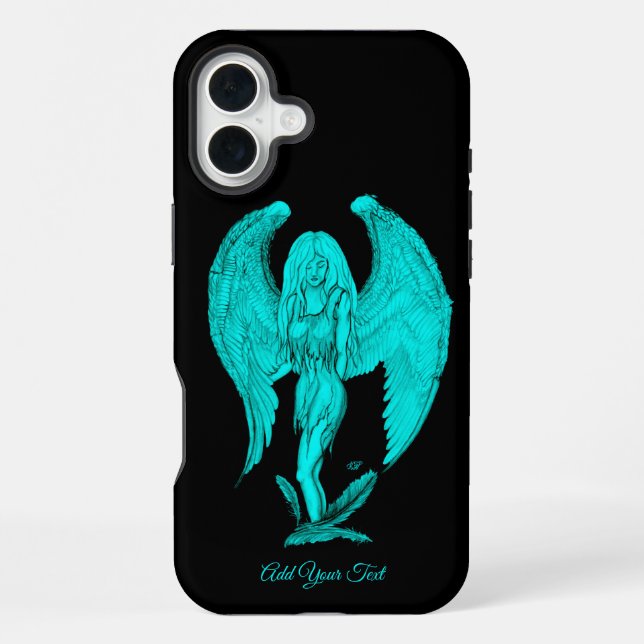 Angel , Black and Green design iPhone Case (Back)