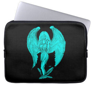 Angel , black and green design laptop sleeve