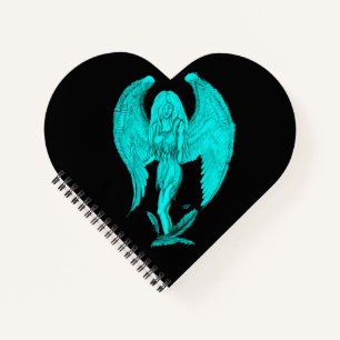 Angel , Black and Green design Notebook