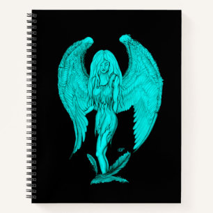 Angel , Black and Green design Notebook