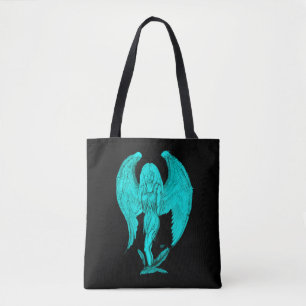 Angel , Black and Green design Tote Bag